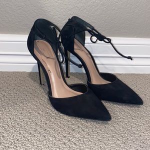 Also Women’s Black Heel with Ankle Tie